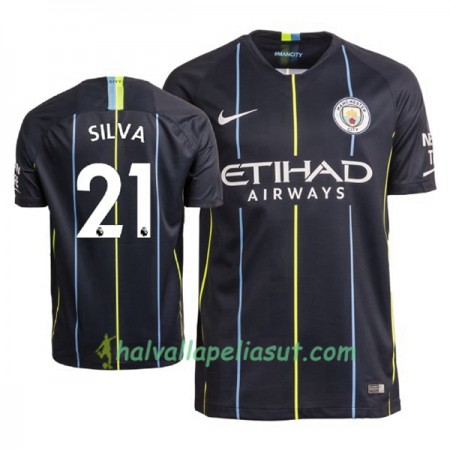 Jalkapallo Pelipaidat Manchester City David Silva 21 Vieraspaita 2018-2019 Lyhythihainen